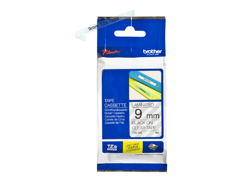 BROTHER+3%2F8%26quot%3B+TZE+TAPE+9MM+BLACK+ON+CLEAR