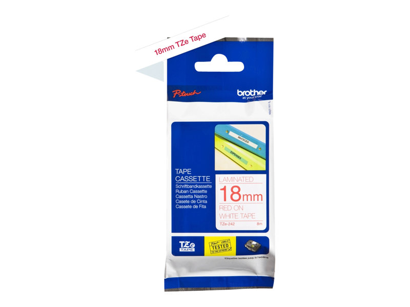 BROTHER+3%2F4%26quot%3B+TZE+TAPE+18MM+RED+ON+WHITE