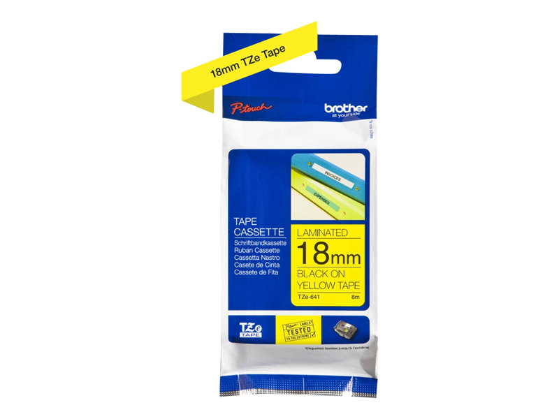 Brother+3%2F4+Tze+Tape+18MM+Black+On+Yellow