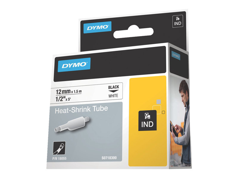 DYMO+RHINO+1%2F2IN+X+5FT%2C+WHITE+HEAT+SHRINK+TUBES