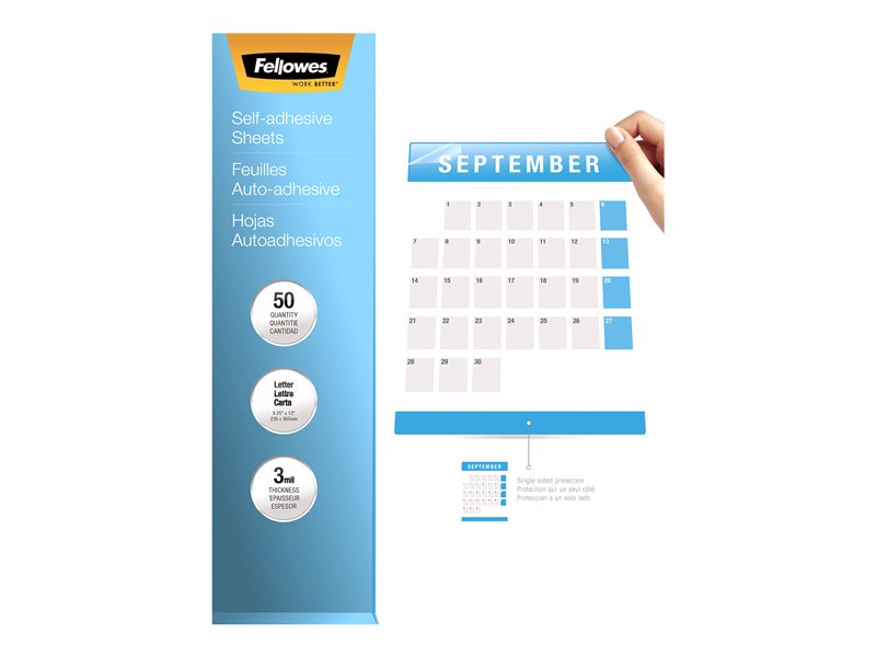 FELLOWES+5221502+LAMNATE+500CT+3MIL+LTR+SELF-ADH