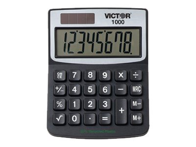 1000+Minidesk+Calculator%2C+Solar%2Fbattery%2C+8-Digit+Lcd