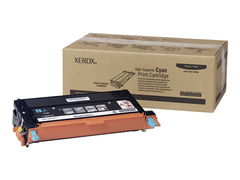XEROX+PHASER+6180+HI+YLD+CYAN+TONER